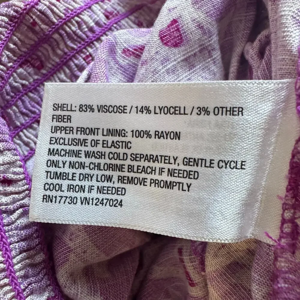 Knox Rose pants romper jumpsuit purple paisley floral boho SMALL - Picture 15 of 15